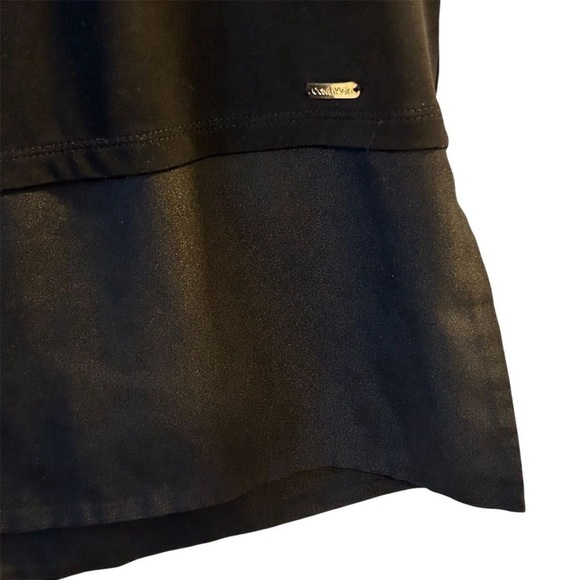 Calvin Klein Women's Black Mixed Media Short Sleeve Blouse Size M - Picture 8 of 13